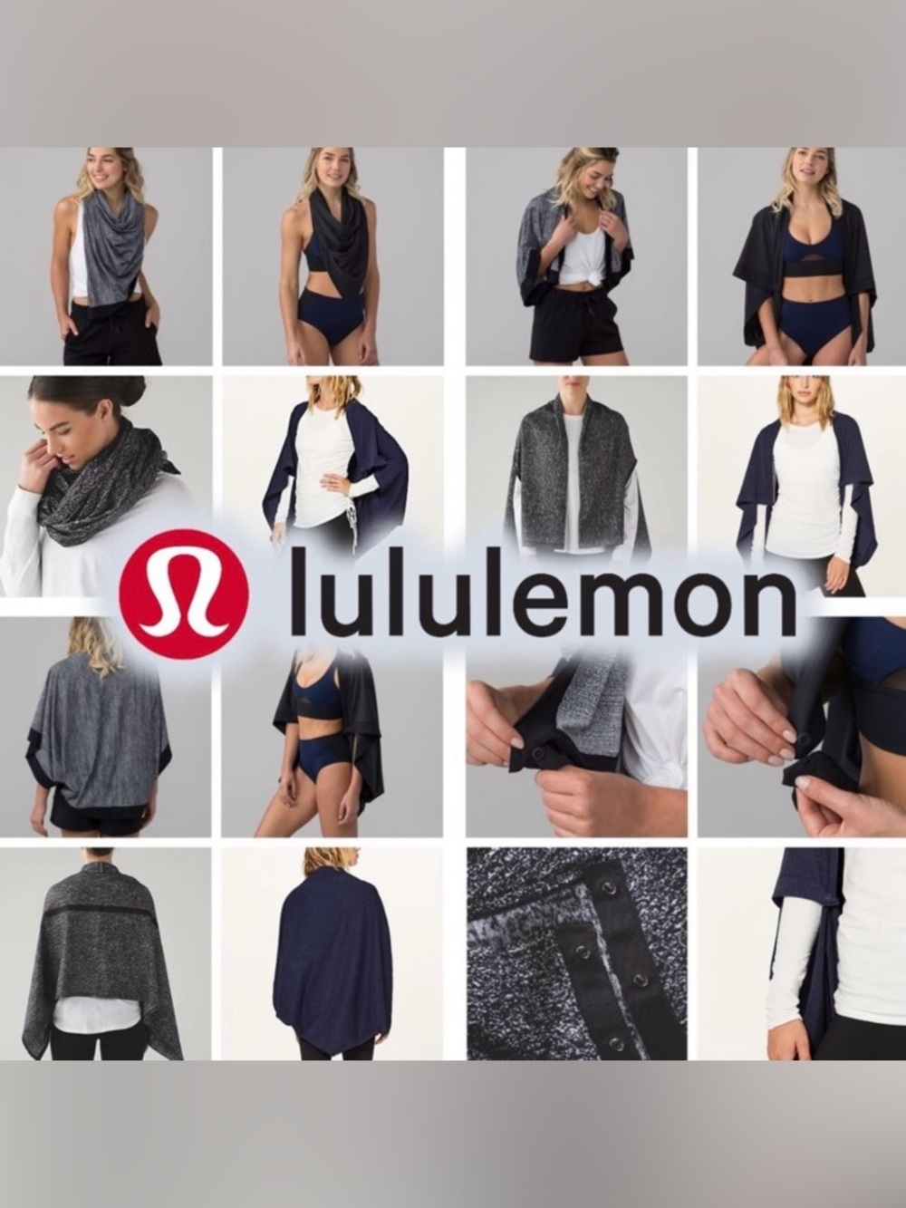 Lululemon Vinyasa Wrap Scarf Button Snap in Purple